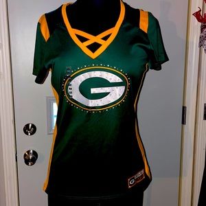 Majestic fan rhinestone Packers Jersey NEVER WORN